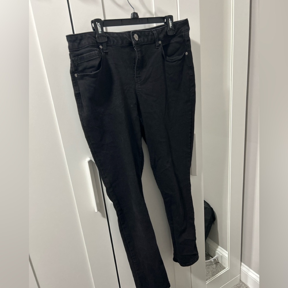 1822 Denim Black Skinny Jeans – Stretch High Rise (Size 16)